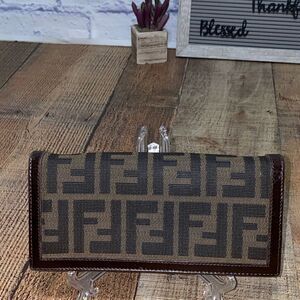 FENDI Zucca Continental Wallet in Tobacco authentic in box